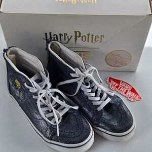 Vans Sk8 Hi‎ Zip Harry Potter Hogwarts Glitter High Top Sneakers Shoes 1Y